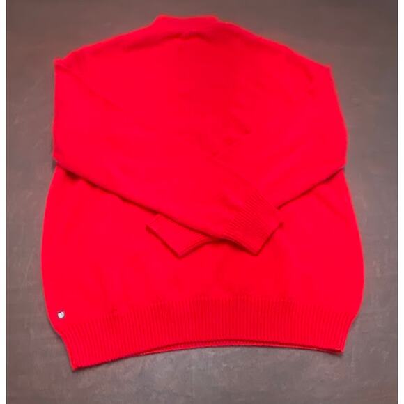 NWT Chaps Men’s Medium Moose Fair Isle 1/4-Zip Red Sweater Fall Winter Cabincore - Picture 2 of 7